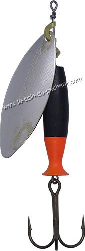 Cuiller MEPPS Aglia long Heavy argent - noir/orange